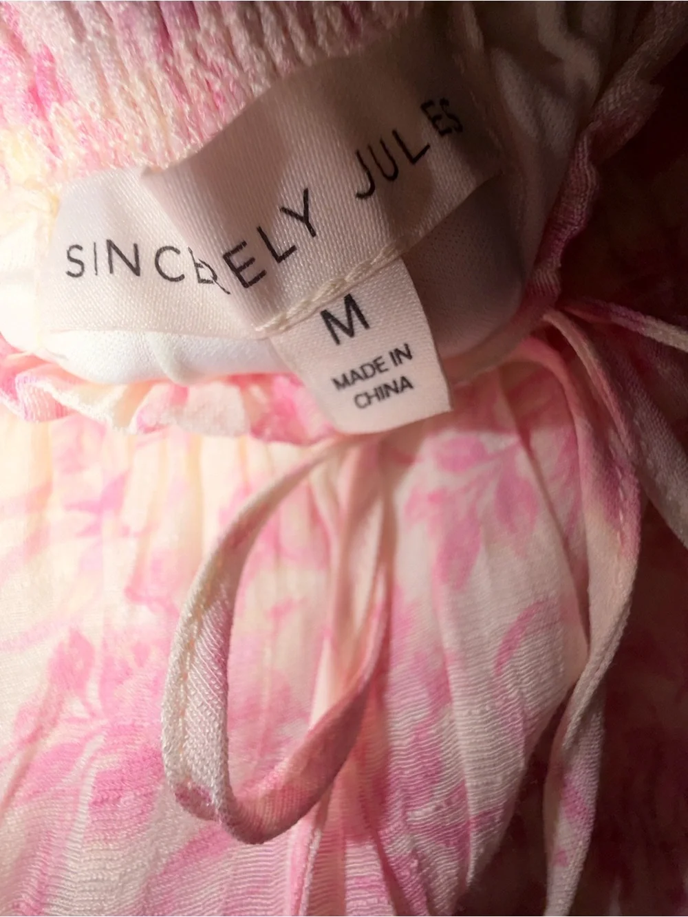 Sincerely Jules cottagecore pink floral peasant peplum blouse M - Picture 2 of 8